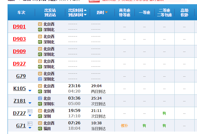 北京到深圳高铁途径哪些站