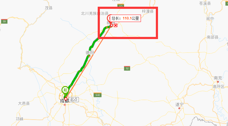 成都到绵阳有多远