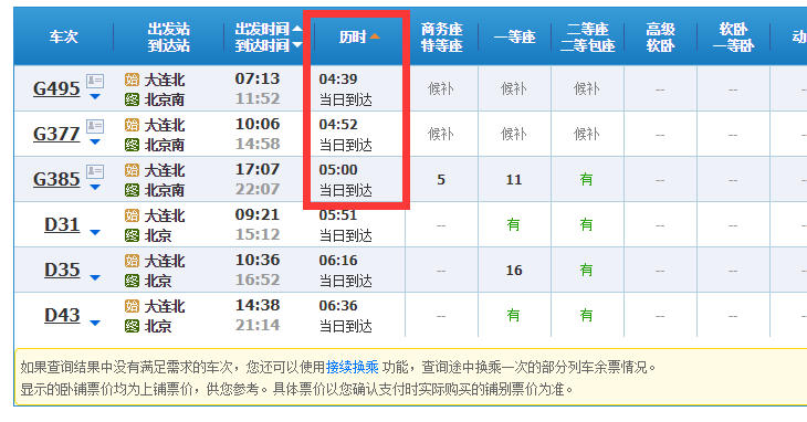 大连到北京高铁多长时间